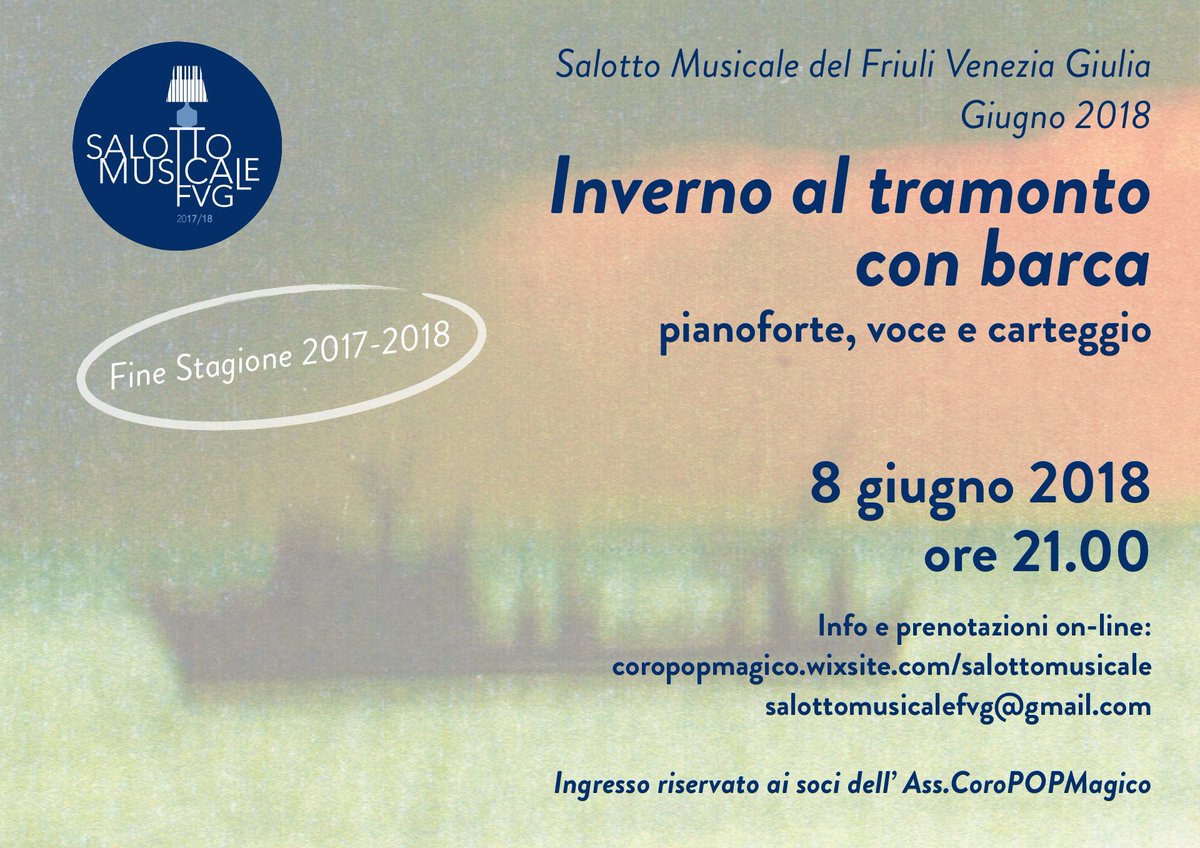 VENERDÌ 8 IL GRAN FINALE del #SalottoMusicaleFvg‼️

Alle 21 ULTIMO APPUNTAMENTO con ascolti rarissimi della #musica insolita di Cardini e Grainger.

Dalle 19.30 l'#aperitivo in giardino a cura di @Afilditiere e <a href="/thewinefathers/">The Winefathers</a>.
facebook.com/events/1740132…
#eventi #fvg #concerto