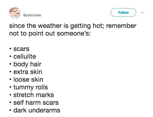 Sex Etc If You Don T Have Anything Positive To Say About Someone S Body Just Don T Say It Bodypositivity Sex Etc If You Don T Have Anything Positive To Say About Someone S Body Just Don T Say It Bodypositivity