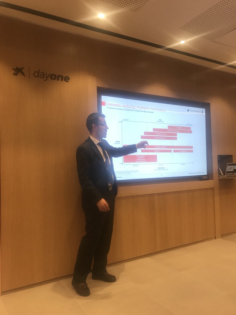 leesimon's tweet photo. Indicadores estratégicos VS financieros en la sesión de #OpenInnovation y #CorporateVenturing con @josemariasiota y @iesebschool en @dayoneCABK cc @peninsulacorp https://t.co/xB0Cwm1GE8
