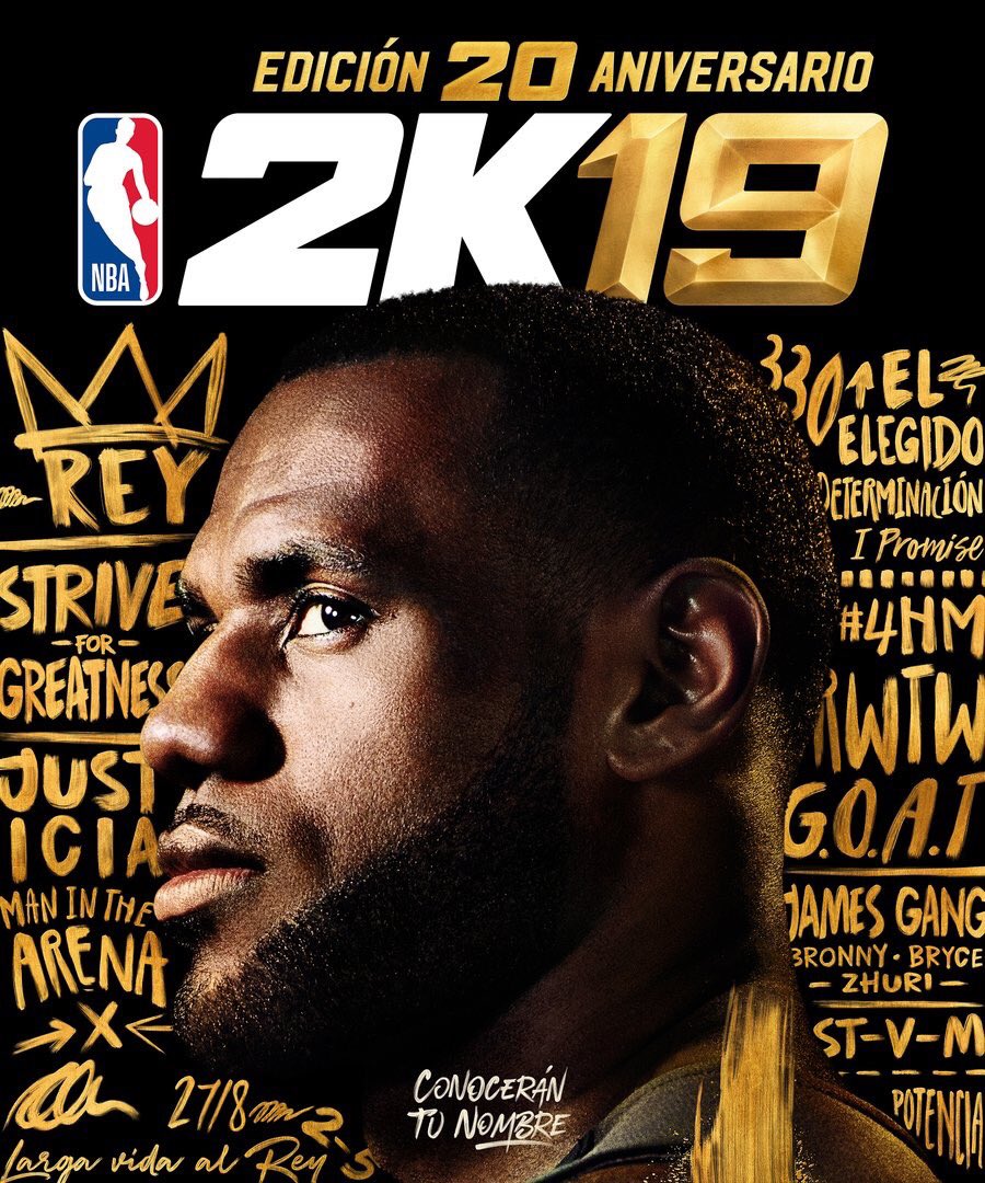 NACION__NBA's tweet photo. LeBron James será la portada oficial del 20 aniversario del videojuego NBA 2K19 https://t.co/T4orXMC0hF