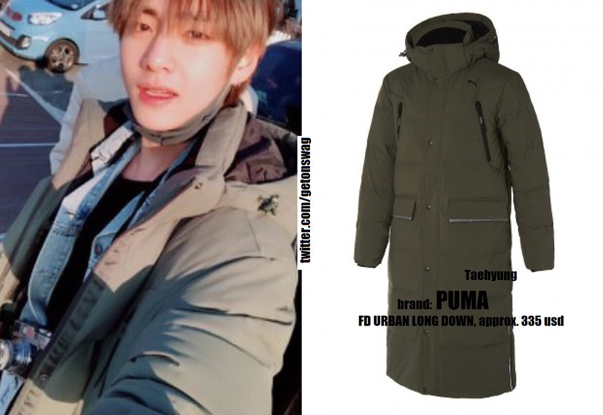 puma long padded jacket bts