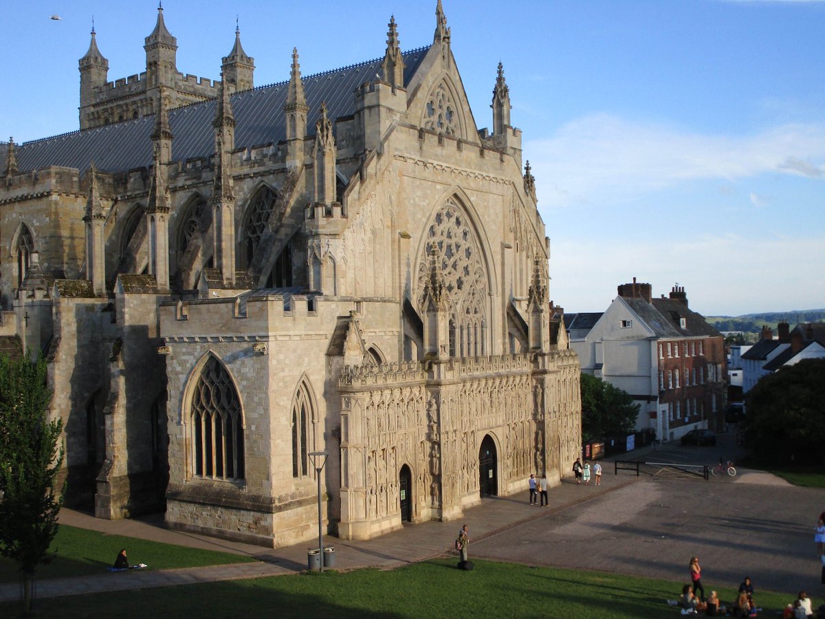 CavendishThe's tweet photo. View from our restaurant at the #choirmeal on Saturday evening - stunning @ExeterCathedral. https://t.co/LcVhyfUwPx