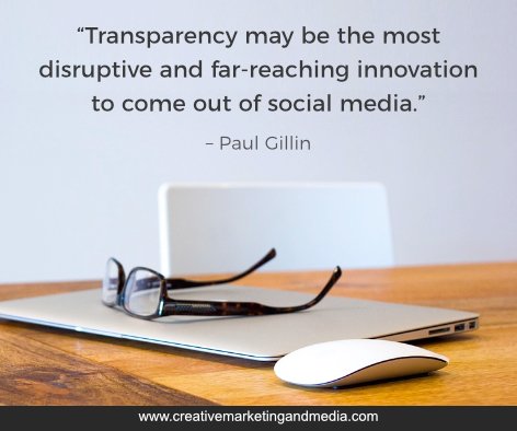 _CMMarketing_'s tweet image. “Transparency may be the most disruptive and far-reaching innovation to come out of social media.” – Paul Gillin
#paulgillin #disruptive #farreaching #inovation