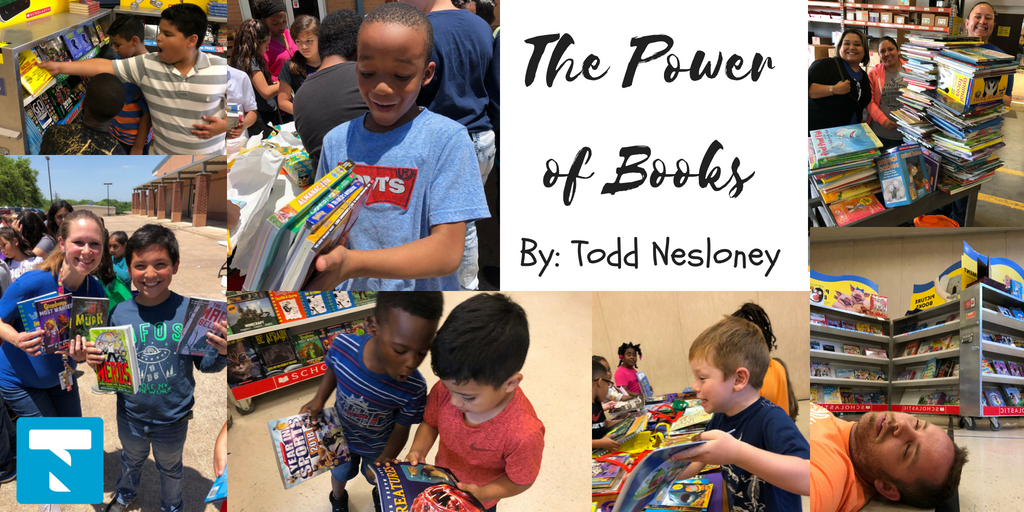 TechNinjaTodd's tweet photo. My new blog post: "The Power of Books"

https://t.co/cKDalxGBNY

The story of how we used Title 1 funds to send EVERY one of my over 775 students home with over 50 books!

#SparksInTheDark https://t.co/6iRgRxX5jA