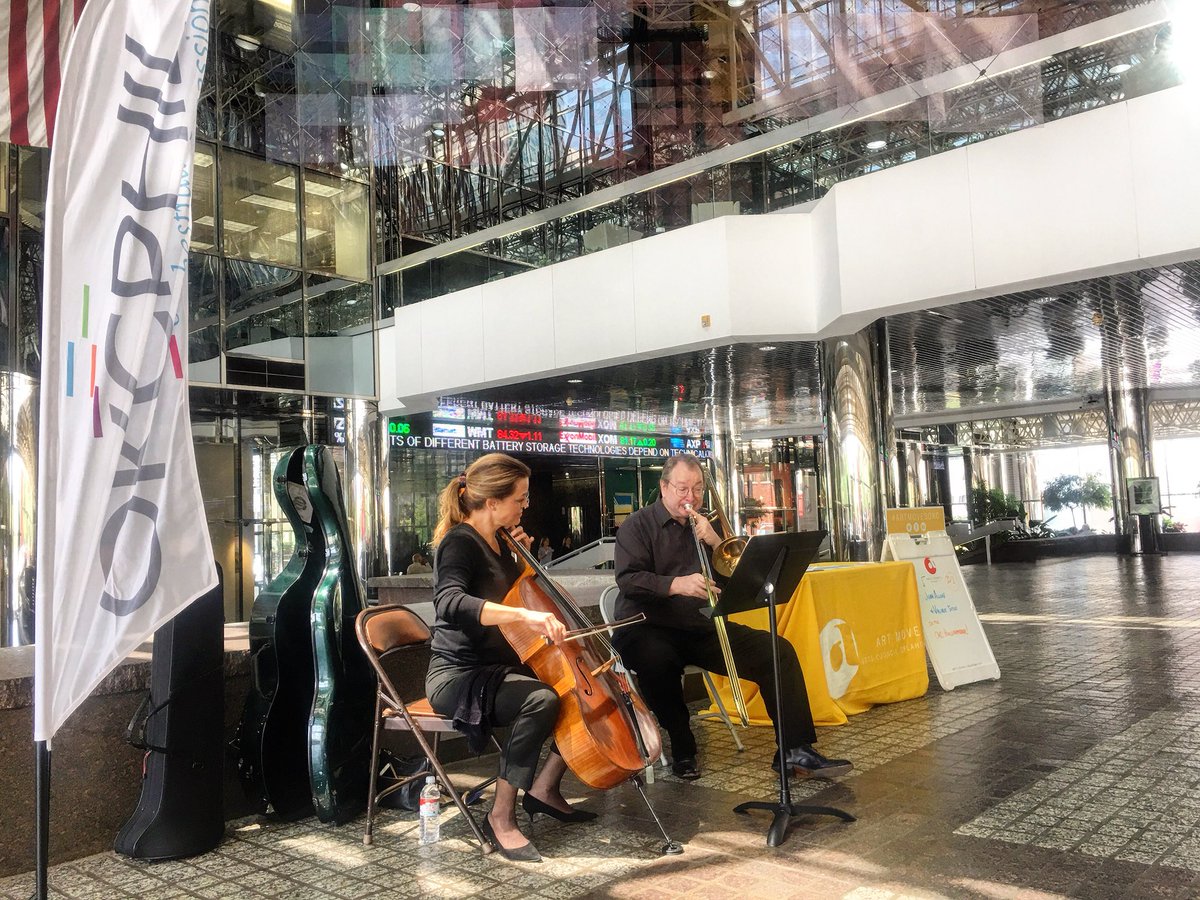 artmovesokc's tweet photo. John Allen and Valorie Tatge of the @OKC_PHIL performing now for #artmovesokc! Join us at Leadership Square for lunch and music! https://t.co/To3MeF7z7U