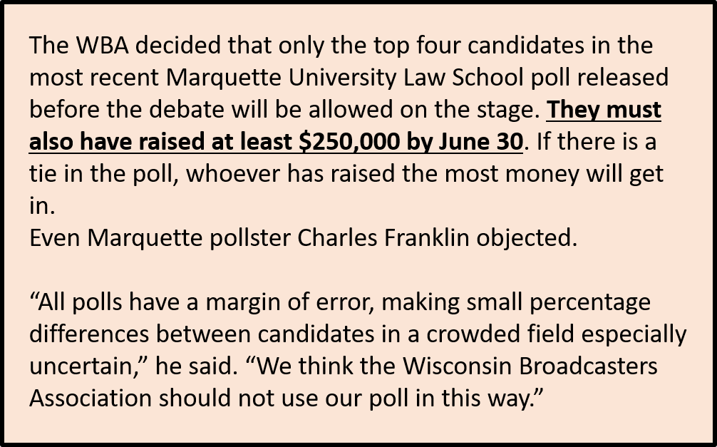 VotersEngaged's tweet photo. @WI_UTA THIS is what's wrong with American politics right now. It's just one more example of money interfering with voter's right to self-governance.
===========
$250,000 by June 30th … What right do broadcasters have to limit the public's right to hear from ALL candidates? https://t.co/8eoGryaJn8