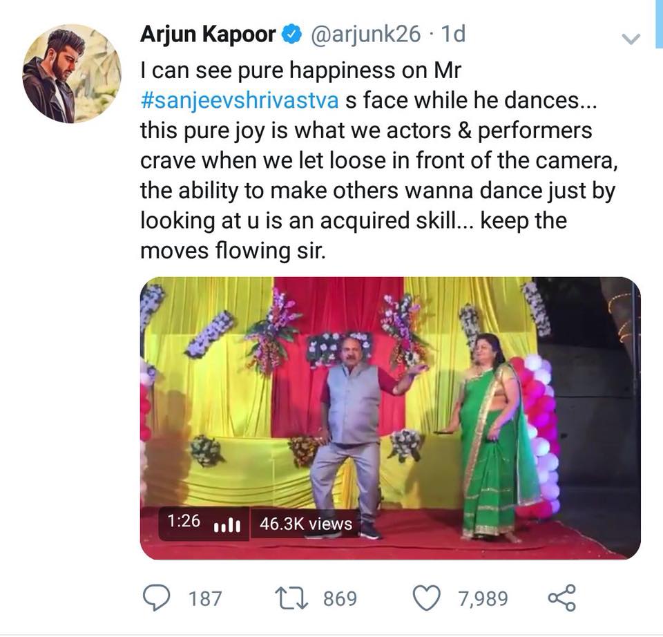 DabbuSanjeevMP's tweet photo. Overwhelming response from B'wood celebrities on the viral dance "Aap Ke Aajane Se"
#DancingUncle #SanjeevSrivastava #sanjeevshrivastva #SanjeevShrivastava #ViralUncle #dabbuvsdeep #AapkeAaJaneSe #AapKeAaJaaneSe #SanjeevMoves https://t.co/OFY4CDE5F6