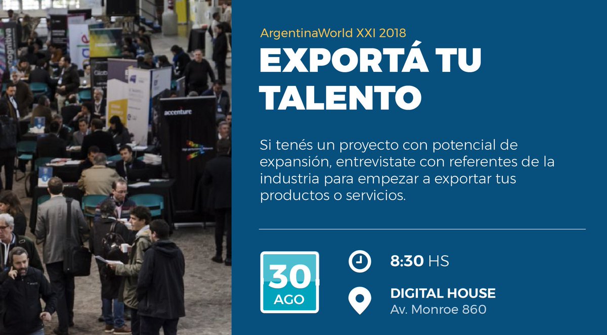 PromocionARG's tweet photo. El talento exportable argentino tiene su lugar en #ArgenWorldXXI, el encuentro que reúne a PyMEs con empresas líderes del sector TIC + MEDIA para fomentar alianzas internacionales.💡Ingresá a https://t.co/DEb4cpJm06 y conocé cómo participar #ExportatuTalento https://t.co/WSPRwmsFqB