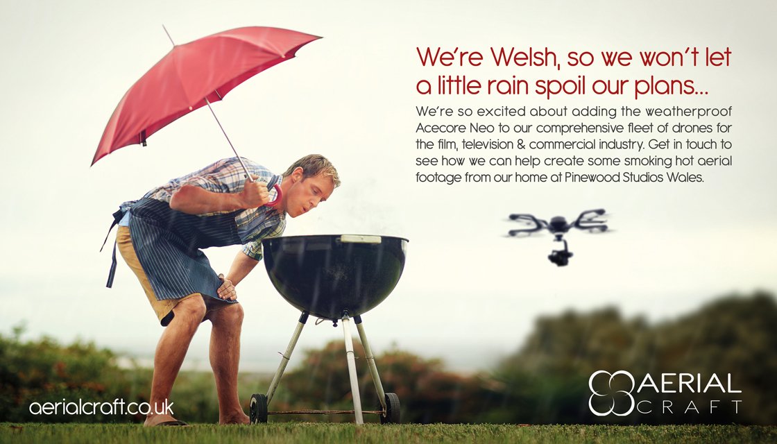 aerialcraftfilm's tweet photo. We're looking forward to showing off our new fully waterproof NEO drone from @Acecore_Tech at The Media Production Show 2018 @mediaprodshow #MPS2018 to take a look at her in flight in full wet-down conditions go here https://t.co/B5LfSMfIWf https://t.co/yn6fthCs1R