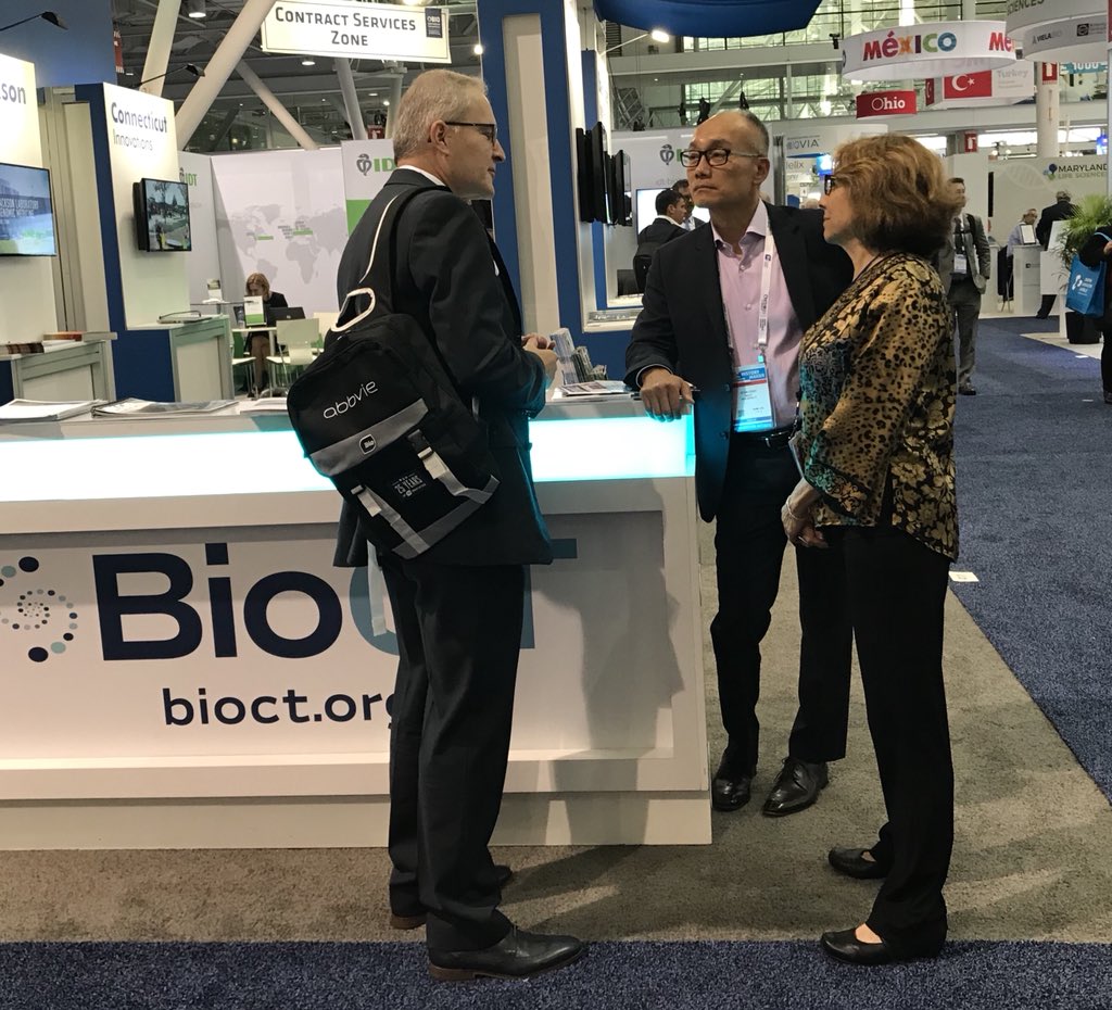 BioCT_org's tweet image. Glad to welcome @boehringerus CEO Wolfgang Baiker to the #CT Pavilion (411) at BIO2018! @CTDECD @CT_Innovate #stateofinnovation