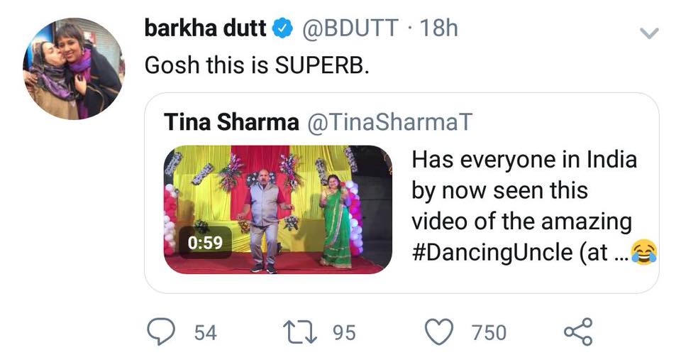 DabbuSanjeevMP's tweet photo. Barkha Dutt's heart touching mind blowing comment for Dabbu the dancer
#DancingUncle #SanjeevSrivastava #ViralUncle #dabbuvsdeep https://t.co/WzWc12Mx46