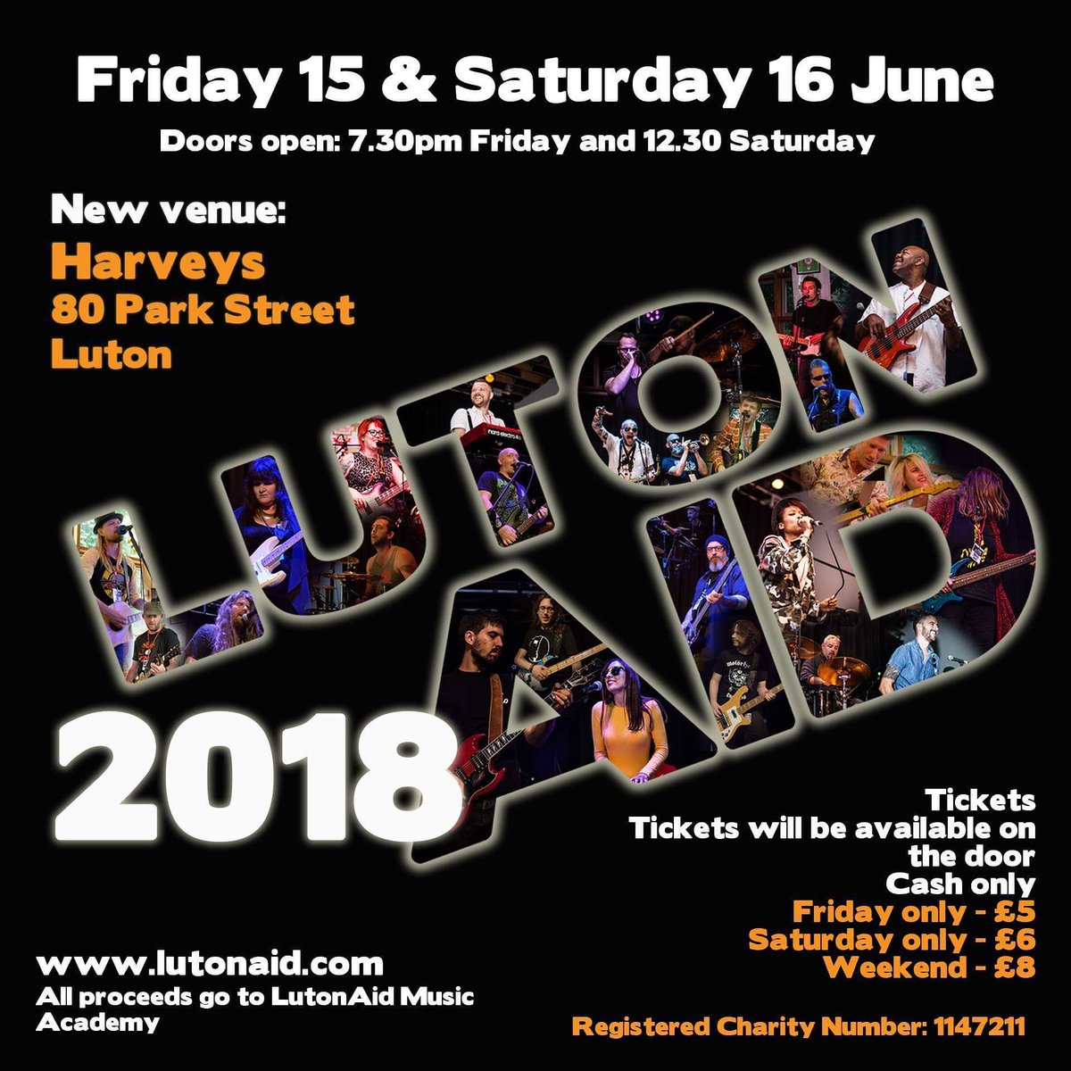 LutonAid returns in a new venue on Friday 15 &amp; Saturday 16 June. This year's lineup includes Easydread, Bowfinger, Born Risky and many, many more. Doors open at 7.30pm Friday and 12.30pm Saturday, ticket sales on the door. Visit www,lutonaid.com for more information.