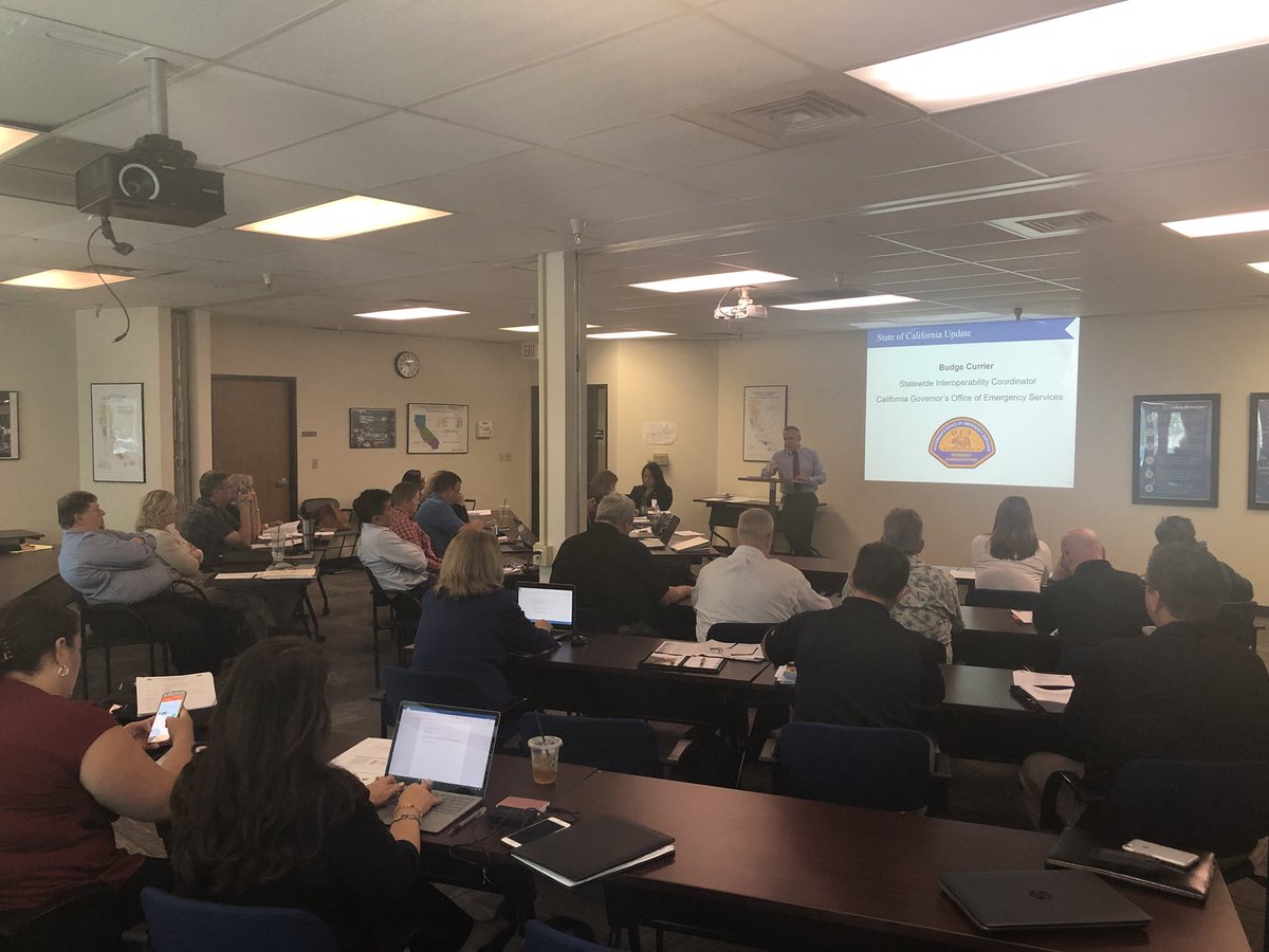 SteveN0EL's tweet photo. Budge Currier talking Interoperability success during the California Wildland Fires In 2017. California SCIP workshop taking place in Sacramento today.@SteveN0EL #OEC https://t.co/Z3lcx8T7Nu