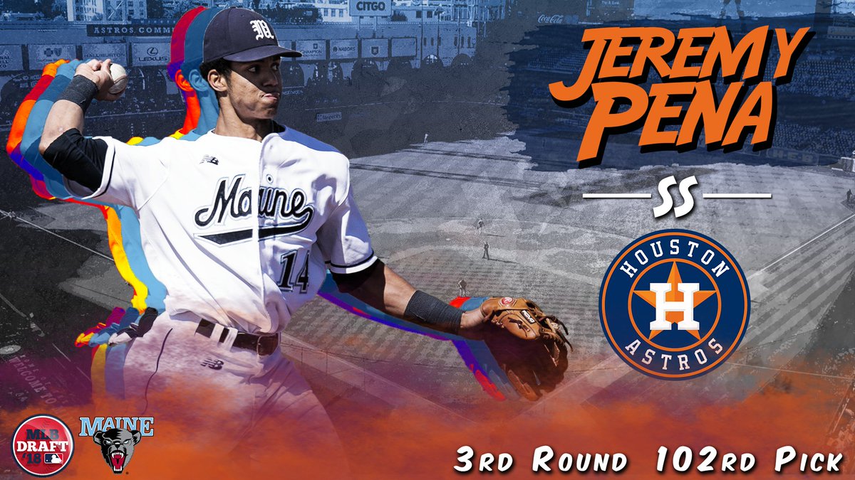With the 102nd pick in the <a href="/MLBDraft/">MLB Draft</a> the <a href="/astros/">Houston Astros</a> select UMaine shortstop, Jeremy Pena!

#BlackBearNation #MLBDraft