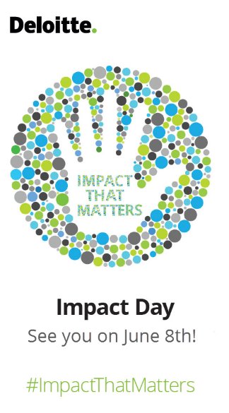sectracey's tweet photo. Deloitte’s annual day of service – Impact Day— is this Friday! At Deloitte, this is how we Care. Connect. Commit. https://t.co/Ih9zk4PqD9 https://t.co/cSr5XGG0gO