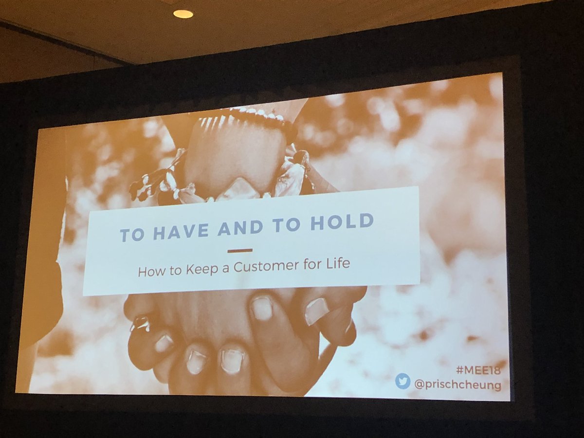 toribrownrigg's tweet photo. Getting ready to hear @prischcheung tell us how to have and hold a customer for life #MEE18 https://t.co/Mxx0dtB5Jg