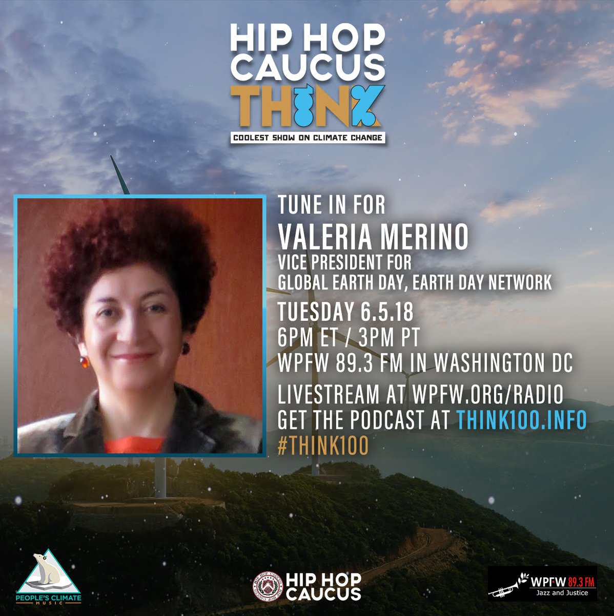 AmericanForum's tweet photo. Catch Hip Hop Caucus, The “Coolest Show on Climate Change”, a weekly radio show and podcast that airs ​live from 6:00-7:00 PM ET on 89.3 FM WPFW,
Livestream at https://t.co/gAU4f9xgv1 
Get the podcast At https://t.co/lg798sZPgN
#think100 https://t.co/bROhkTZQ88