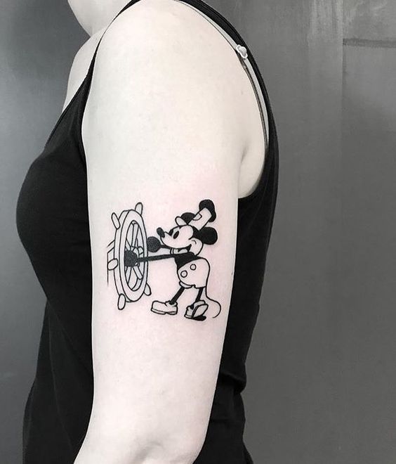 Lucky Bird Tattoo And Piercing  tattoosbyshannon did this rad Steamboat  Willie piece for his client If youre interested in Mickey Mouse and  Disney ideas contact Shannon tattoosbyshannon tattoosbyshannon  tattoosbyshannon tattoosbyshannon 