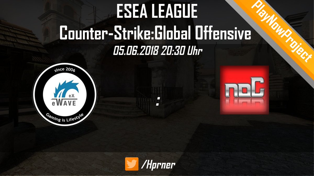 Wir starten in das heutige #ESEA-Match zwischen <a href="/ewaveesports/">EWAVE ESPORTS🌊</a> &amp; <a href="/noChanceCSGO/">team.noChance</a>  #csgo #twitch #hfgl Zum Stream geht es da lang ;)
twitch.tv/hprner