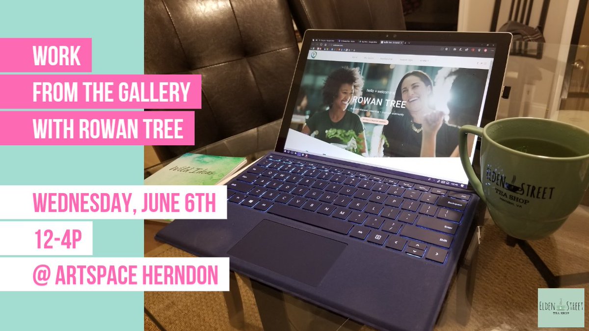 eldenstreettea's tweet photo. Come enjoy a day or WORK FROM THE GALLERY with @Rowantree

What better place to be inspired than a place surrounded in beautiful art! 

Enjoy a cuppa tea while you're there too!

#co-working #smallbusiness #hipHerndon https://t.co/vnVsfT4N9M