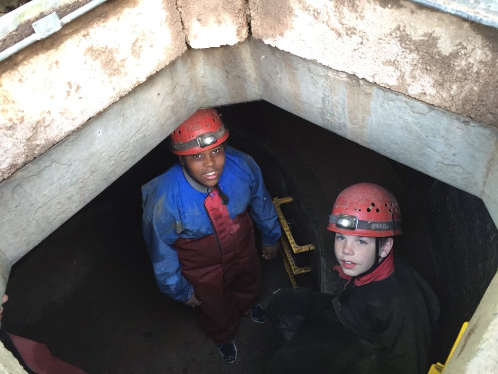 StColumbasPSpo's tweet photo. #BoningtonTeam After a day of climbing up high, it’s time to explore underground. #LD2018 https://t.co/ckxmjIYB9b