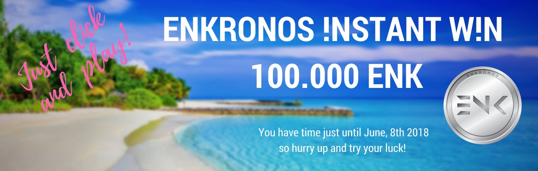 ** ONLY 2 DAYS LEFT: Play and win in “ENKRONOS !NSTANT W!N 100.000 ENK” **

ico.enkronos.com/prepare-to-enk…

Enkronos Pre ICO will officially start in 9 days next 14 June 

#ai #ar #IoT #blockchain #ICO #TGE #ENKronos #tokens #TokenSale