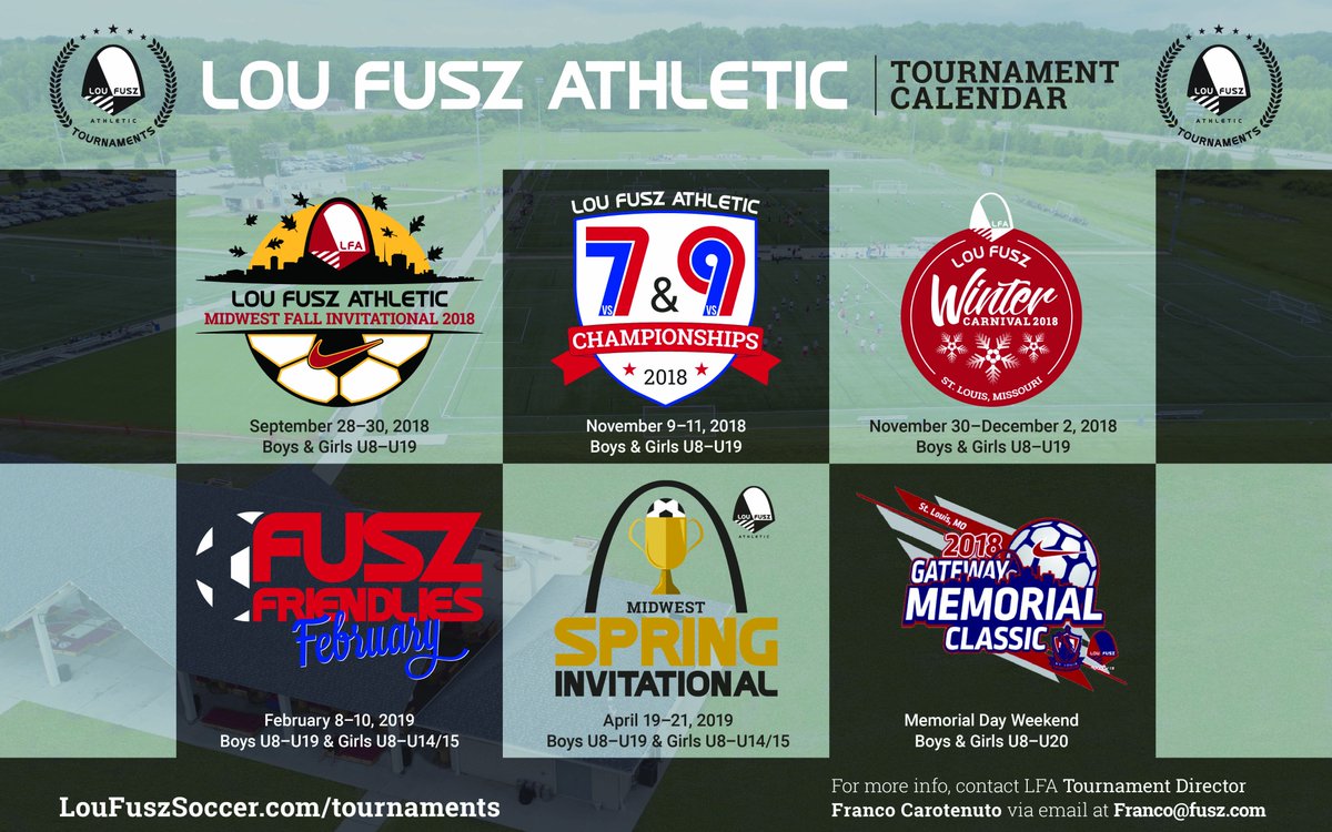 Tournament calendar for upcoming events is out! Take a look. 
<a href="/LouFuszSoccer/">Lou Fusz Soccer Club</a> <a href="/loufuszathletic/">Lou Fusz Athletic</a> <a href="/HeyDanGargan/">Daniel Gargan</a> 
Register using this link!
loufuszsoccer.com/adult-6v6-supe…