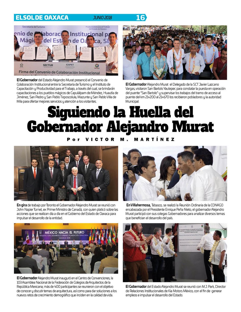 VicManOaxaca's tweet photo. #ElSoldeOaxaca #Ejemplar272 #MesMayo #XVAniversario #Pag16
#Columna #SiguiendoLaHuelladelGobernador @alejandromurat
(@GobOax @JavierLazcanoV @Alfonso_Mtz_ @VoceriaGobOax @caloabu @chucholox ) https://t.co/A0VsxCH2MX