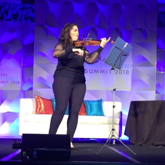 Moving performance by Syrian Refugee <a href="/marielashaker/">Mariela Shaker</a> at <a href="/socinnovation/">Social Innovation Summit</a> #sis18 (bit.ly/2Jw1d0Q)