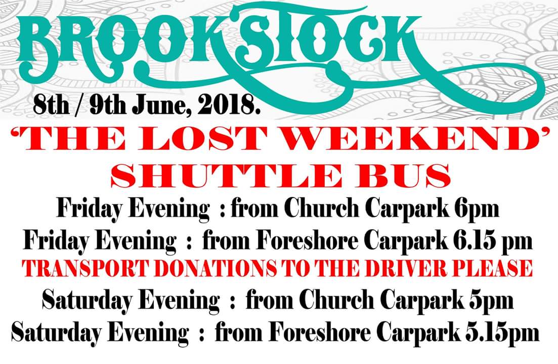 MeMeinir's tweet photo. NEWS FLASH!! NEWS FLASH!! NEWS FLASH!! 
WE HAVE A SHUTTLE BUS FOR BROOKSTOCK!!
WE ARE NOT BEING CHARGED FOR THIS SERVICE BUT PLEASE BE SO KIND AS TO MAKE A DONATION TO THE DRIVER. https://t.co/wAyuBSGPij