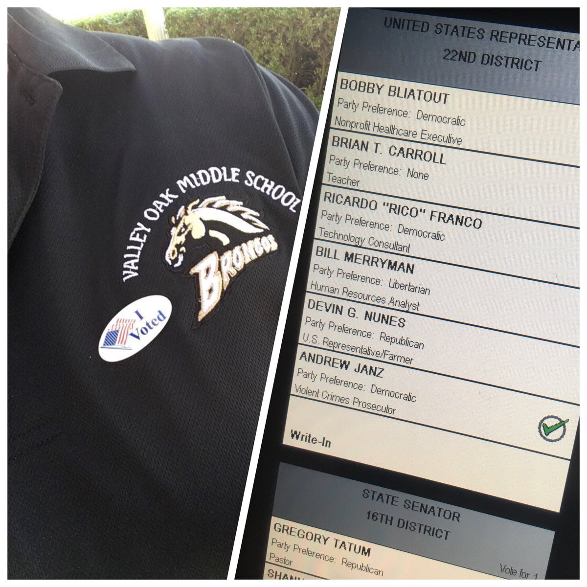 im_still_gabby's tweet photo. CA-22, we’ve still got time! Go vote for @JanzforCongress! #vote #turn22blue https://t.co/ESXhRzwuJO