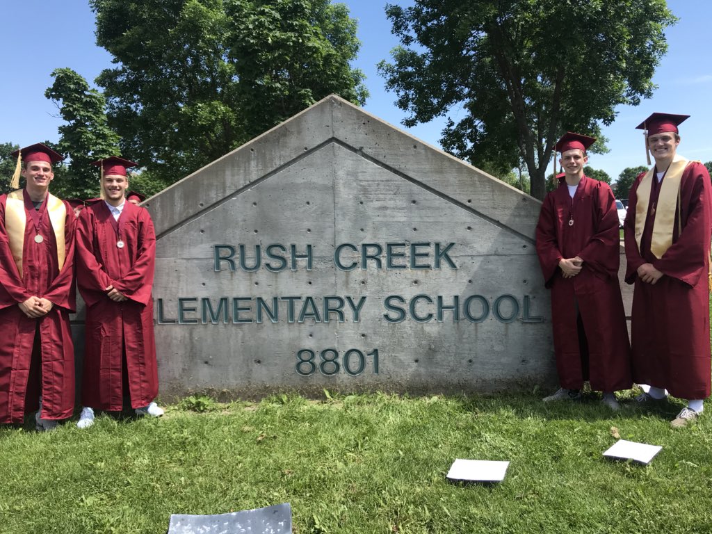 Congrats to graduates <a href="/StenslandJordan/">Jordan Stensland</a> <a href="/AlexBattist/">Alexander</a> <a href="/WilnerMac/">Mac</a> <a href="/ZachBrad_/">Zach</a> for starting and finishing the journey together! #FTL #Class2018 🏀📚