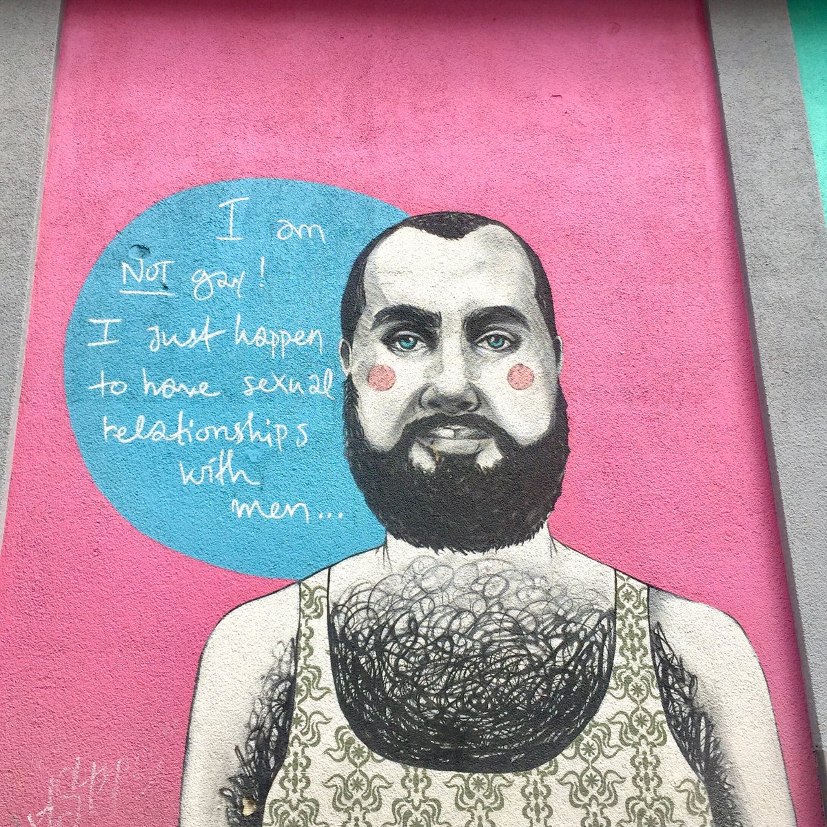 bonniebohan's tweet photo. @tomsegura @ChristinaP I just saw this street art in Belgium. This both answers and raises many questions. 🤔 #yourmomshouse #tomsegura https://t.co/LHYQF2iRcM