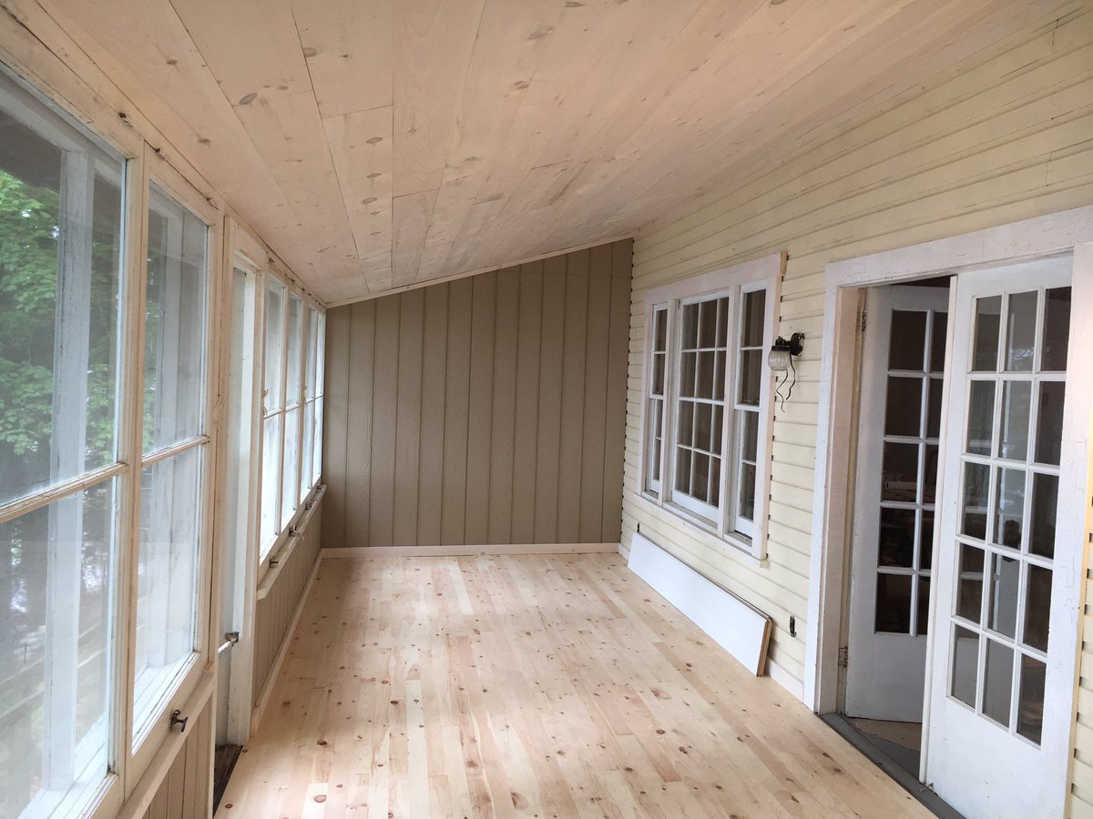 Charlie Hall On Twitter Redid 100 Year Old Porch White Wash Ceiling Pine Floors Needs Some Paint Good To Go