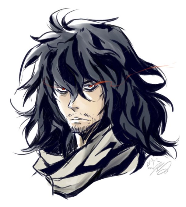 Just realized I drew Aizawa for the first time...freehand? 