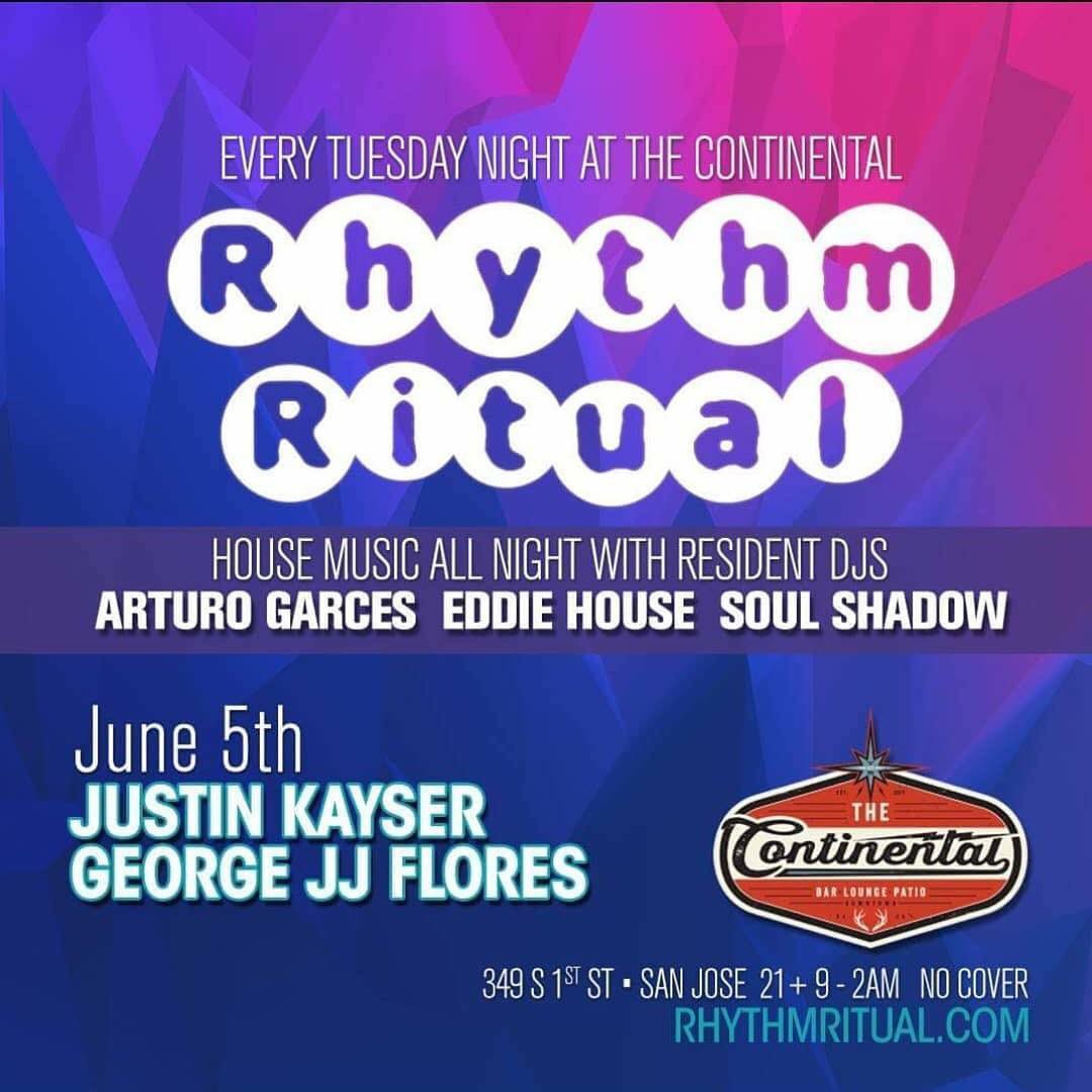 Continental_Bar's tweet photo. #RhythmRitual tonight with special guests @justinisanmc @gflos let’s get it 🔊 #housemusic #sanjose https://t.co/smEJlpvt7N