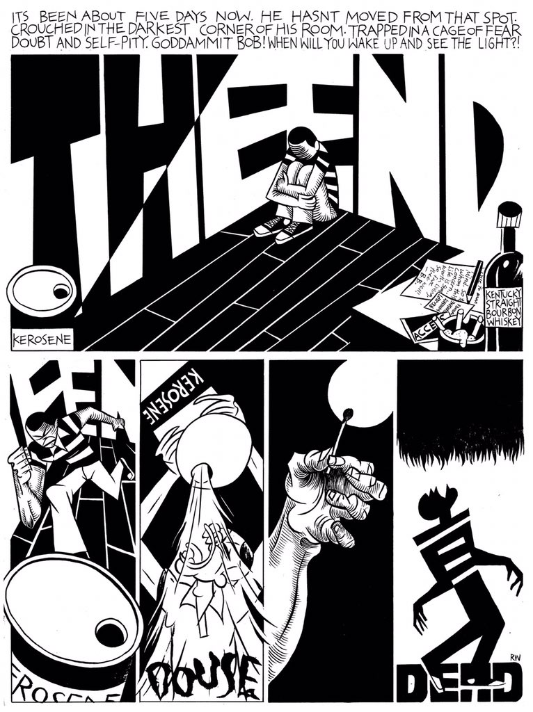 LocustMoon's tweet photo. @yuseu That's awesome...and...depressing...! Y'know, Rob has kept making fantastic comics with those characters. Check out @apluscomix and especially his self-published "Hell Cat Saga" comics - more Bob, Downer Duck, etc: https://t.co/ufmBM2EIfv
PS. I relate too. 
--Andrew https://t.co/ic1VBHxaB6