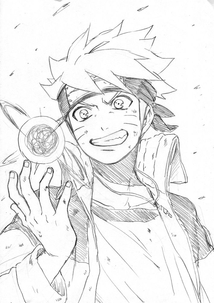 Desenhos de Boruto Sorrindo para Colorir e Imprimir 