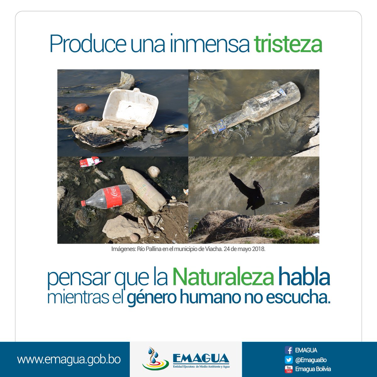 EmaguaBo's tweet photo. Lamentablemente, los ríos que atraviesan nuestras ciudades se encuentran en crítico estado de contaminación. EMAGUA trabaja en obras que brindarán una alternativa a este problema, como es la Const. de una Planta de Tratamiento de Aguas Residuales.
#DíaMundialDelMedioAmbiente https://t.co/vRT1LEtIy9
