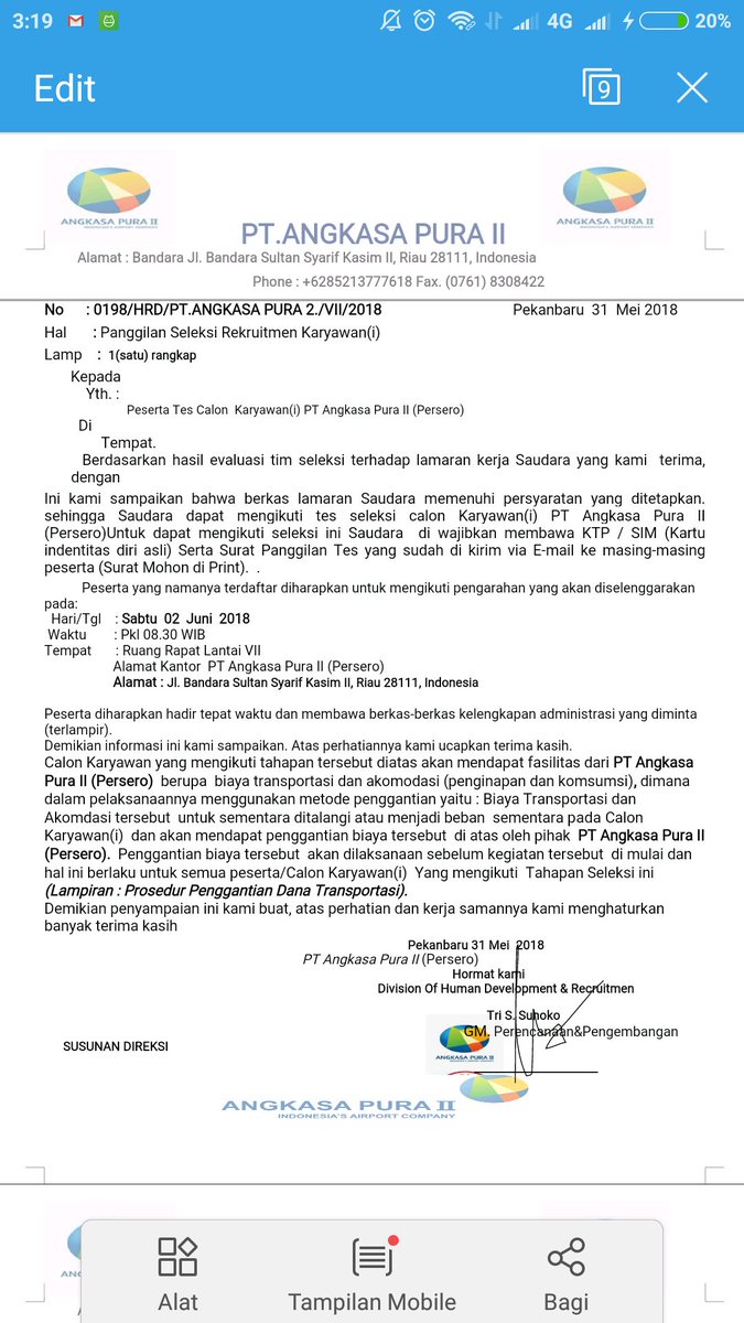 septa25837466's tweet photo. @AngkasaPura_2 izin min mau tanya yang pemanggilan wawancara atas lowongan kerja di Angkasa Pura 2 bner gak ini. terimah kasih https://t.co/Bz0AqFEuYn