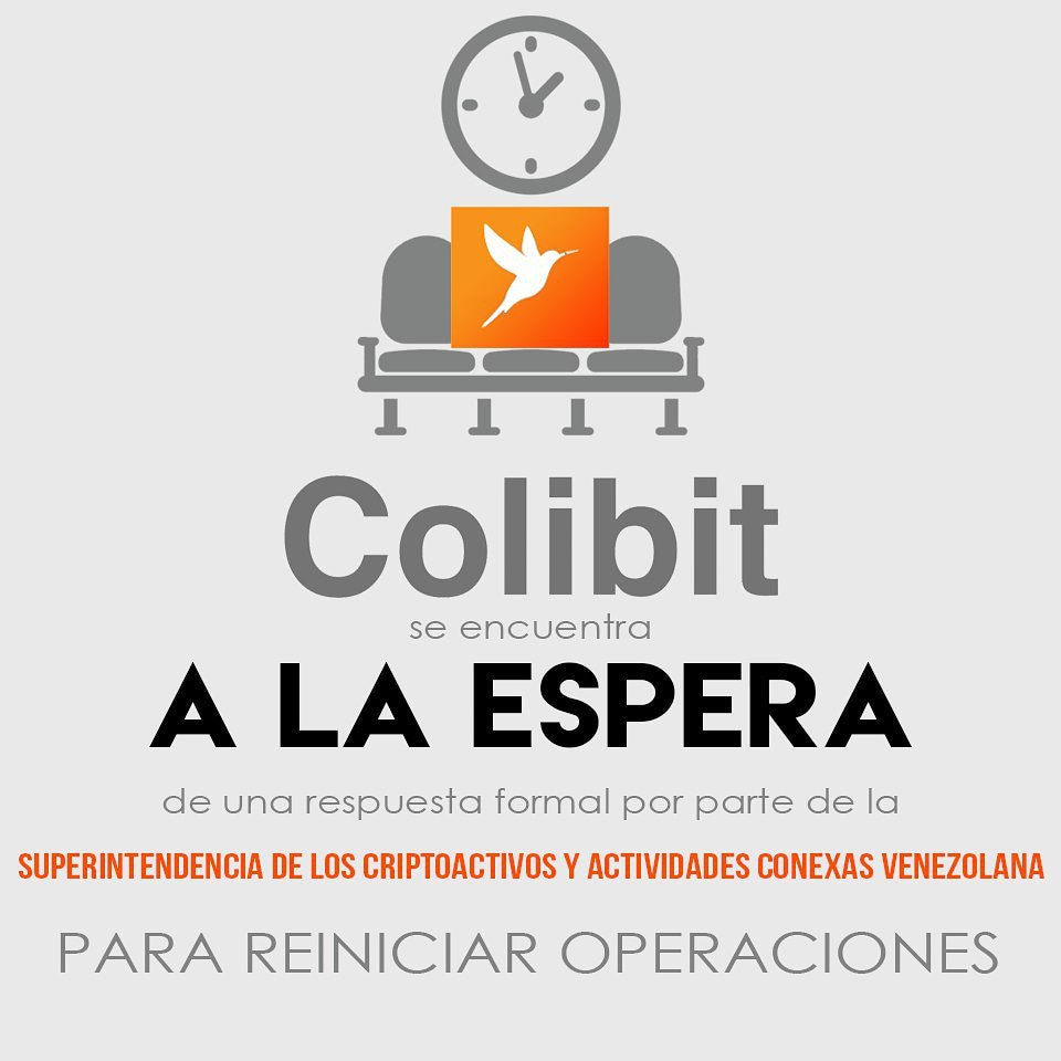 colibit_io's tweet photo. 📣Seguimos informando sobre el desarrollo de la situación.
🕐Aun nos encontramos a la espera de respuesta formal por parte de la Superintendencia de los Criptoactivos y Actividades Conexas Venezolana para reiniciar operaciones.
#Colibit #bitcoin #dash #exchange #Venezuela https://t.co/gvvcs8RUAV