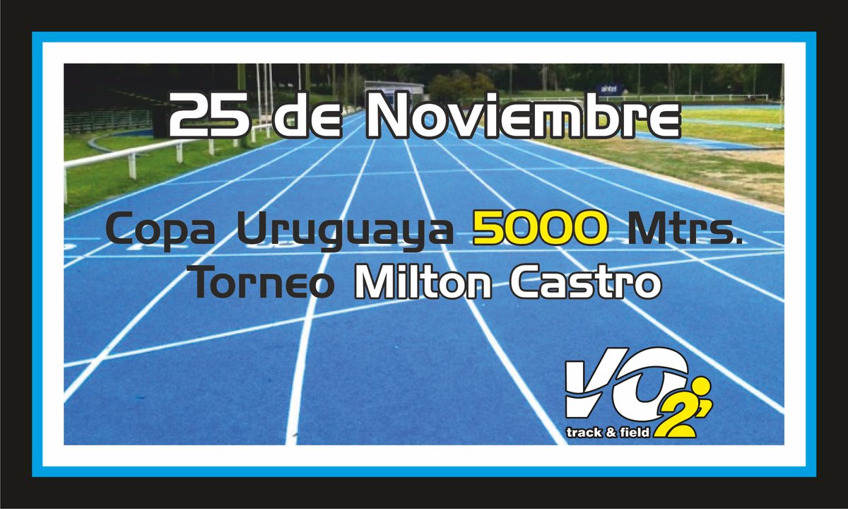 Vo2atletismo's tweet image. Para que vayas agendando... Este año se viene con todo! 🏃🏽‍♀️🏃🏽‍♂️💪🏾 #CopaUruguaya5mil #TorneoMiltonCastro