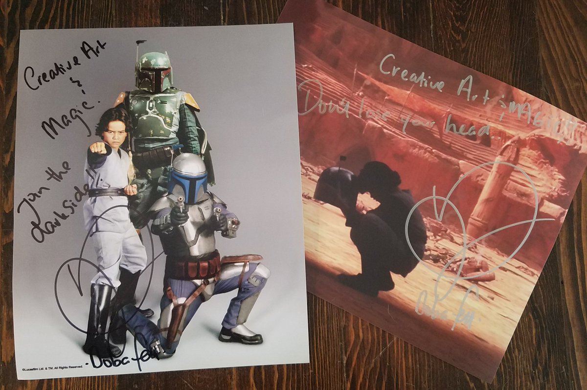 CreativArtMagic's tweet photo. It was incredible to meet the real Boba Fett, @Daniel_Logan, at @lilaccitycon! We gave him a leather pillow, and he was very excited. We can't wait for the @Daniel_Logan @IAMRayPark movies to come! #makedanielloganbobafettagain #lilaccitycomicon #darthmaul #StarWars #lccc2018 https://t.co/80DLRJcKcs