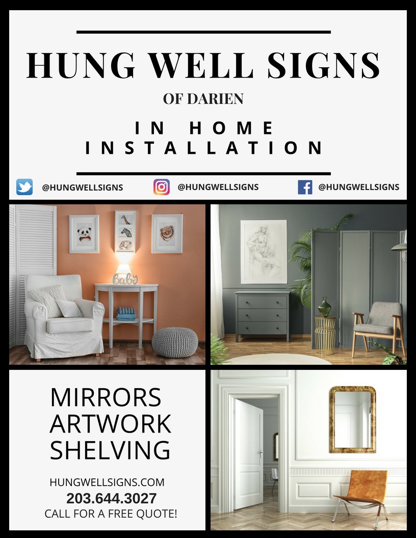 HungWellSigns's tweet photo. We now do in home installations! Have a mirror, artwork, or shelving that needs to be hung up? We got you covered. Call for a free quote! 

https://t.co/0wDnITH4C3 https://t.co/QkqAD0wRhi