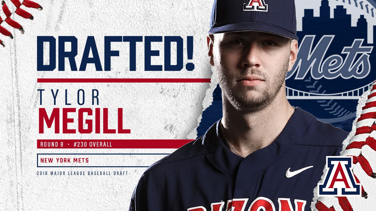 Arizona Baseball on X: Megill the Met! Tylor Megill goes in the 8th round  to the New York Mets with pick No. 230! #BearDown