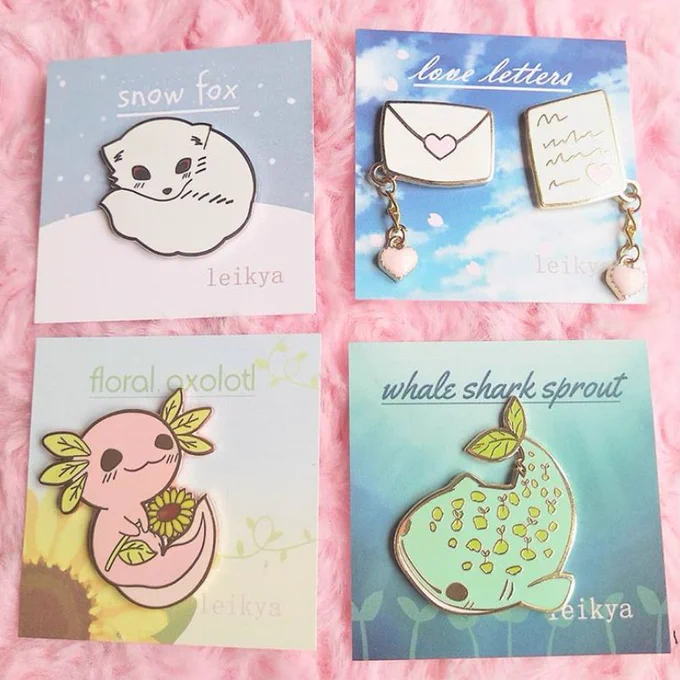 New enamel pins ! An arctic fox, axolotl and whale shark ☀️
Up for pre-order on my Etsy? they should be coming in the next two weeks!
https://t.co/bl4FAsYtUk 
