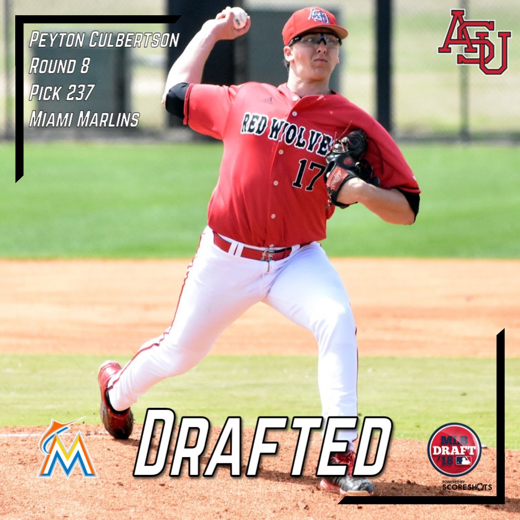 Congrats to Peyton Culbertson! He's selected by the Miami Marlins in the 8th round with the 237th pick. He's the 15th player chosen in the #MLBDraft since 2010. #WolvesUp