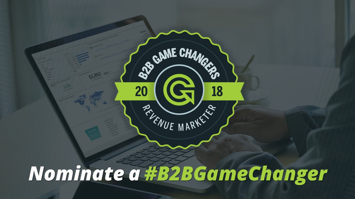 BeInLikeFlynn's tweet photo. Do you know a B2B marketer dedicated to driving change and scaling revenue? Nominate them to be a #B2BGameChanger today: https://t.co/4ZF00DWaEy https://t.co/FdSorMWuhz