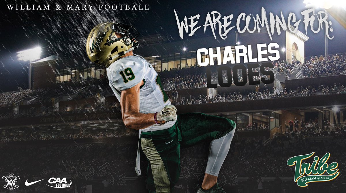 charlielooes53's tweet photo. Excited and honored to receive an offer from William and Mary @TDAndrews4 @CoachKLewDL @mikereilly95 https://t.co/DKBOTYZfm6
