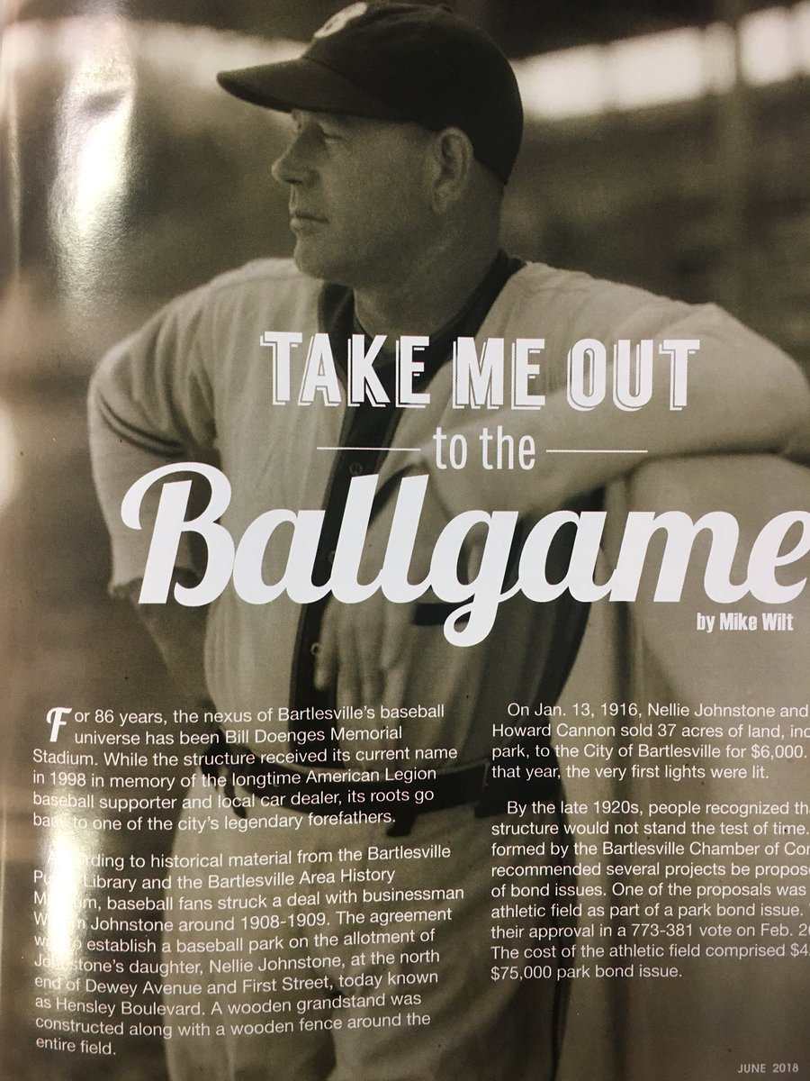 DoengesStadium's tweet photo. Great article about me in the June 2018 issue of @bvillemonthly. https://t.co/OsAuVvimzw
